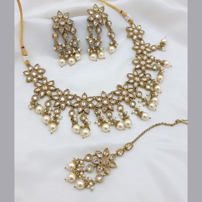 JCM Gold Plated Crystal Stone Necklace Set
