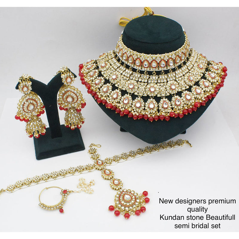 JCM Gold Plated Kundan  Semi Bridal Set