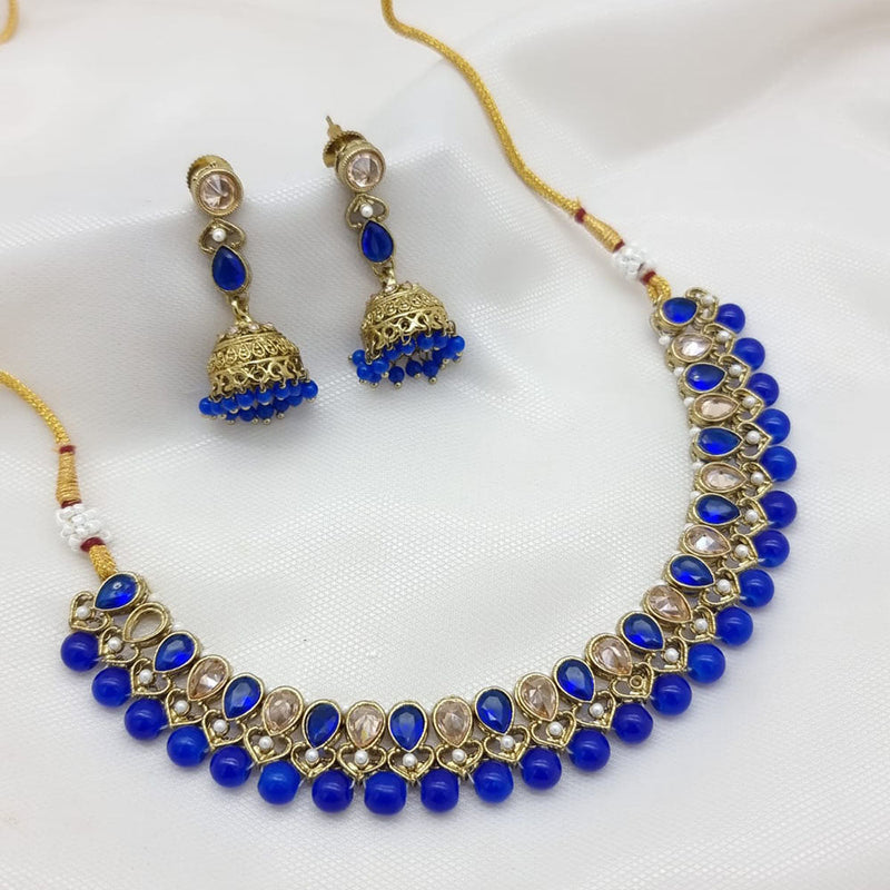 JCM Gold Plated Crystal Stone Necklace Set