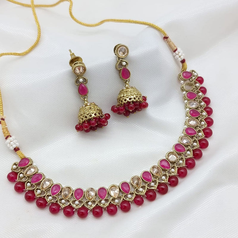 JCM Gold Plated Crystal Stone Necklace Set