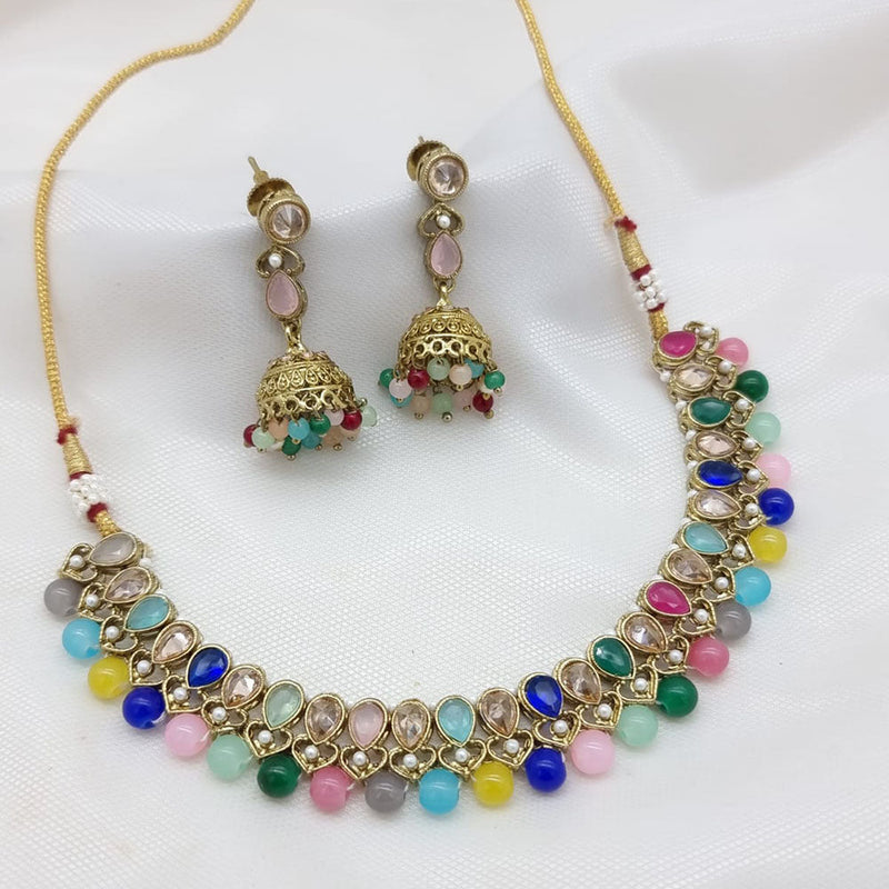 JCM Gold Plated Crystal Stone Necklace Set