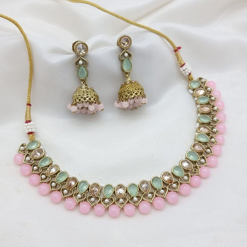 JCM Gold Plated Crystal Stone Necklace Set