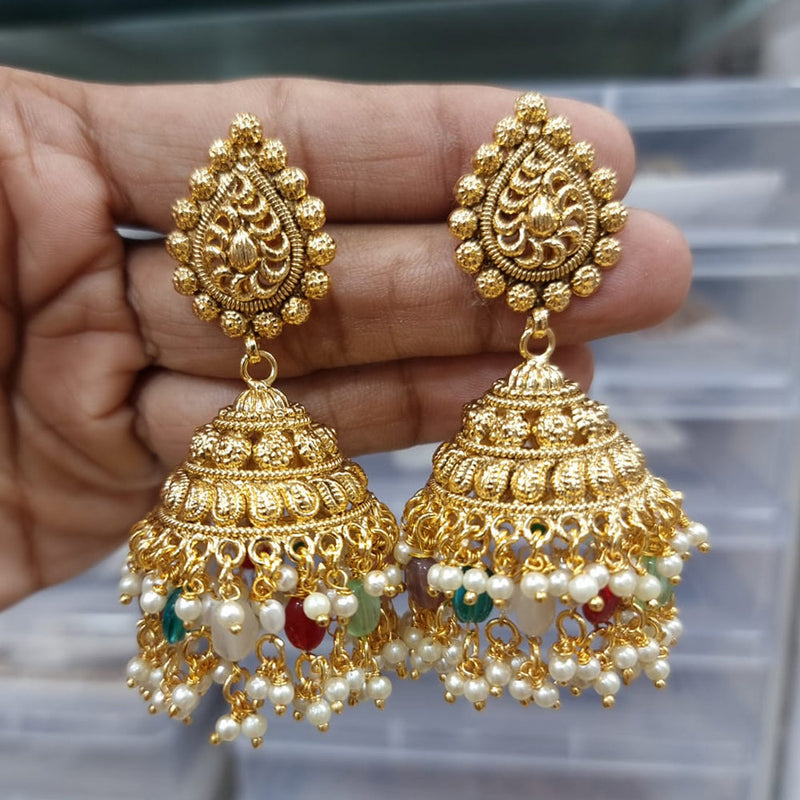 JCM Gold Plated Jhumki Earrings