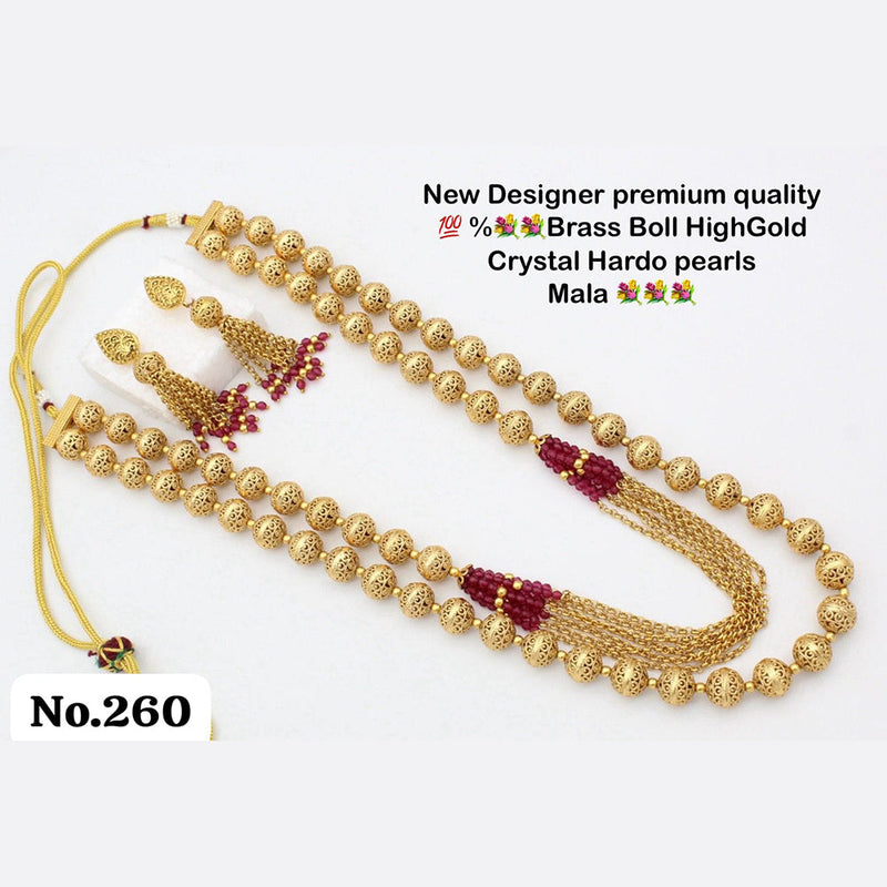 JCM Gold Plated Brass Ball 2 Layer Long Necklace Set