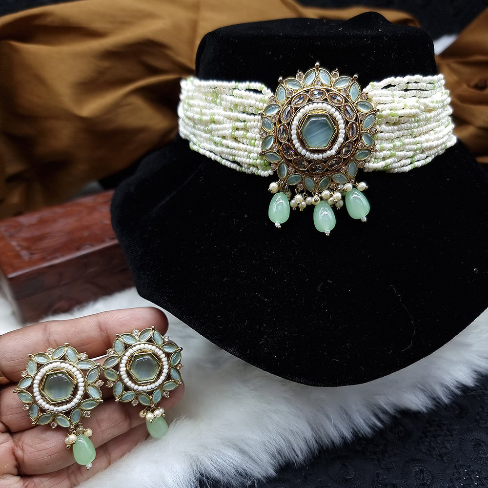 Crystal stone choker necklace discount