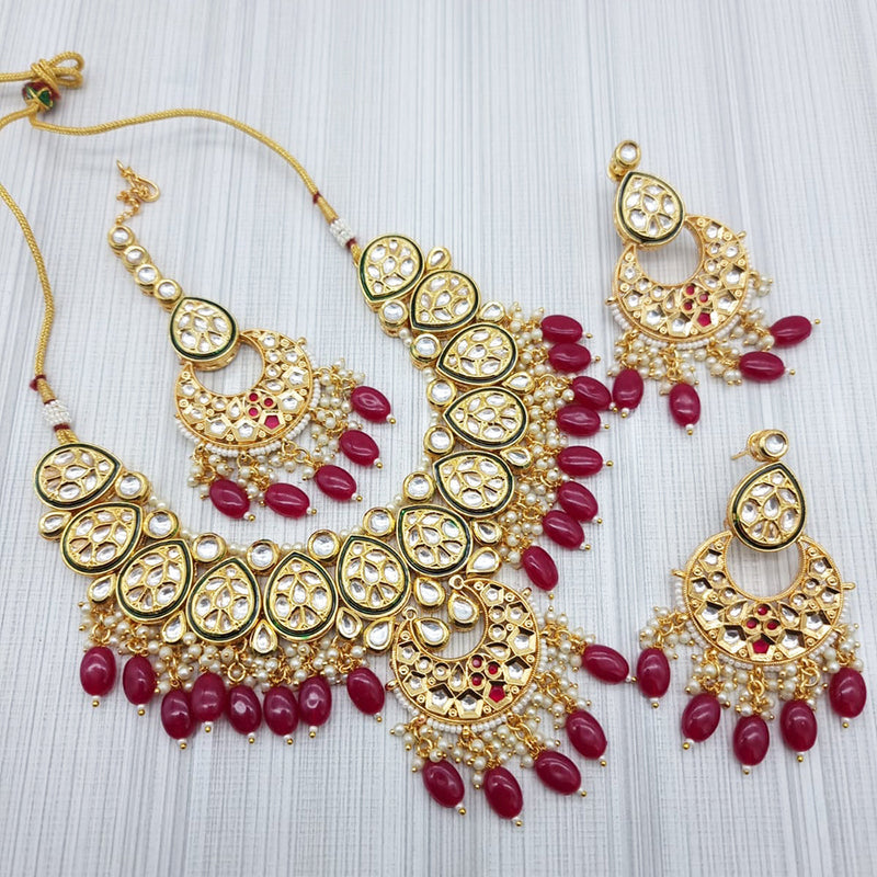 JCM Gold Plated Kundan Necklace Set