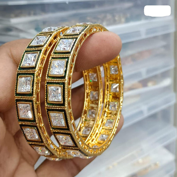 JCM Gold Plated Crystal Bangles Set