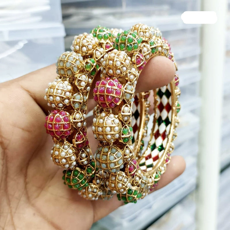 Designer Premium Quality Bridal Chura Bangles Set In Pink-81861 –  Saundaryam Fashions