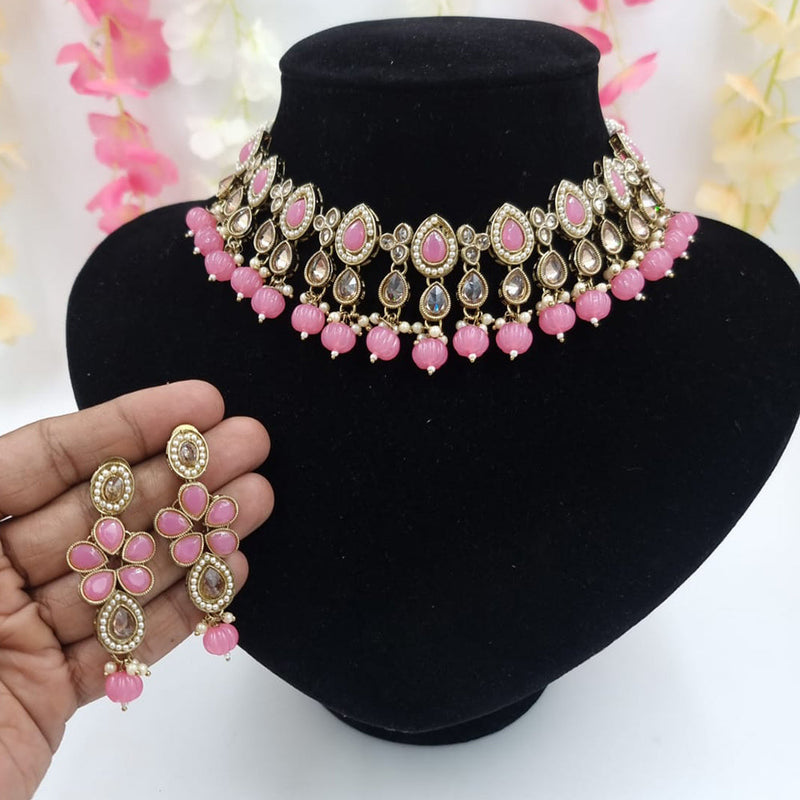 JCM Gold Plated Crystal Stone Necklace Set