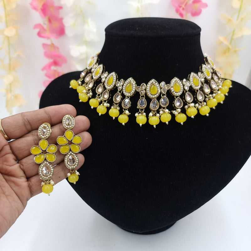 JCM Gold Plated Crystal Stone Necklace Set