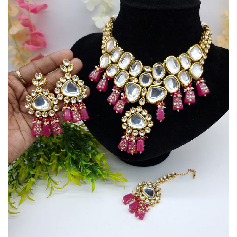 JCM Gold Plated Kundan Necklace Set