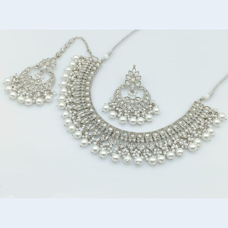 JCM Silver Plated Crystal Necklace Set