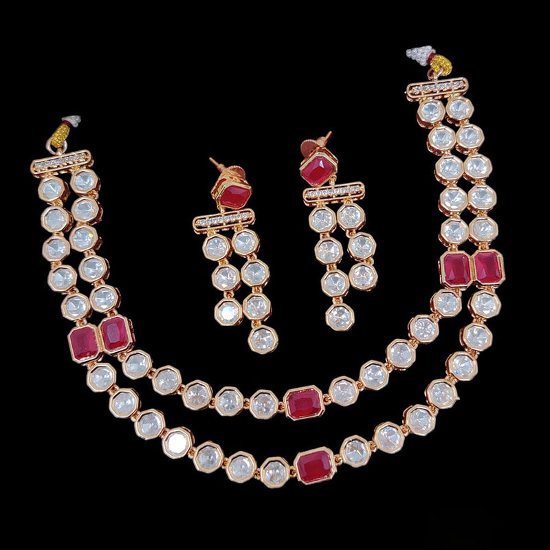 JCM Gold Plated Kundan Necklace Set