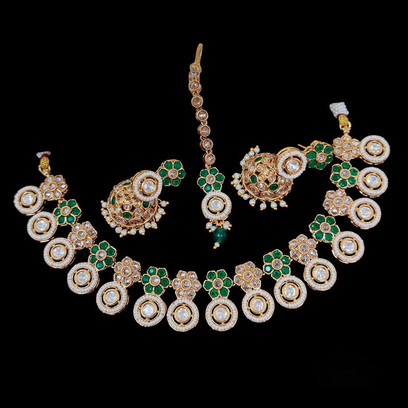 JCM Gold Plated Kundan Necklace Set