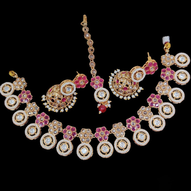 JCM Gold Plated Kundan Necklace Set