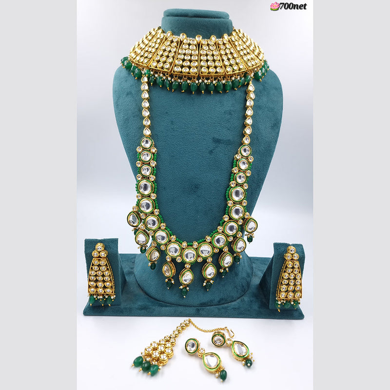 JCM Gold Plated  Kundan Necklace Combo Set