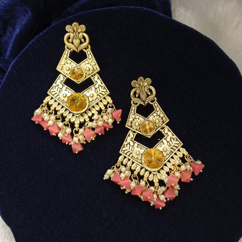 Darshana Jewels Crystal Stone Gold Plated Dangler Earrings