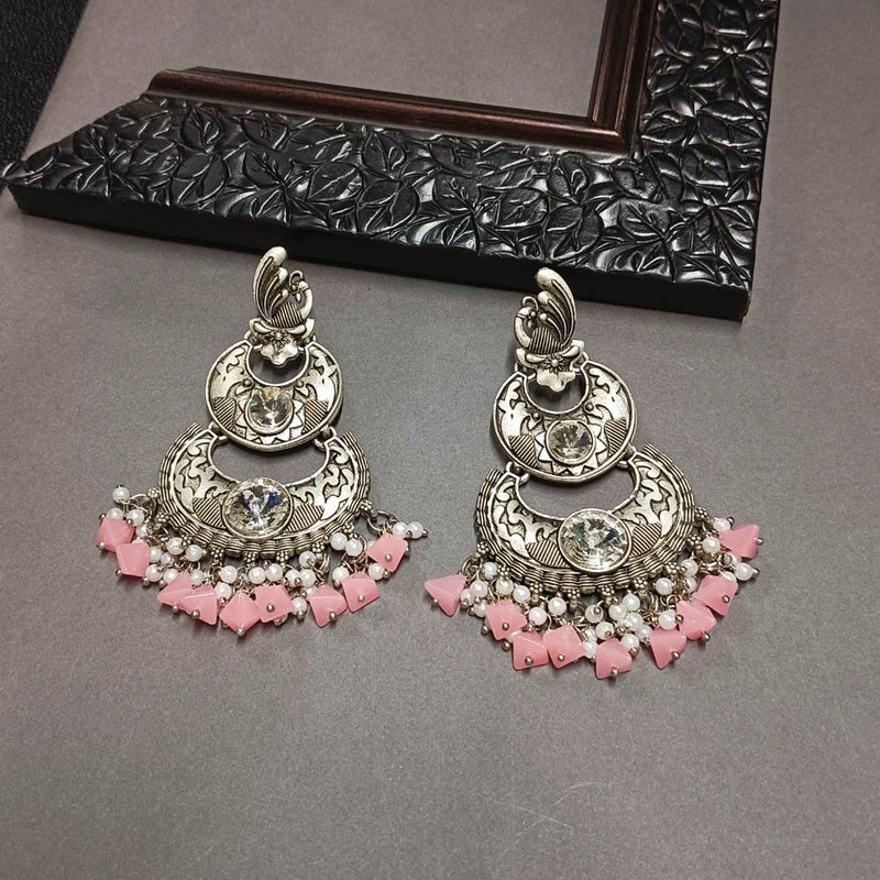 Bhavi Crystal Stone Silver Plated Dangler Earrings