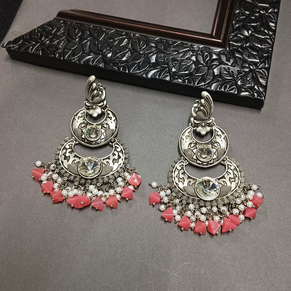 Bhavi Crystal Stone Silver Plated Dangler Earrings