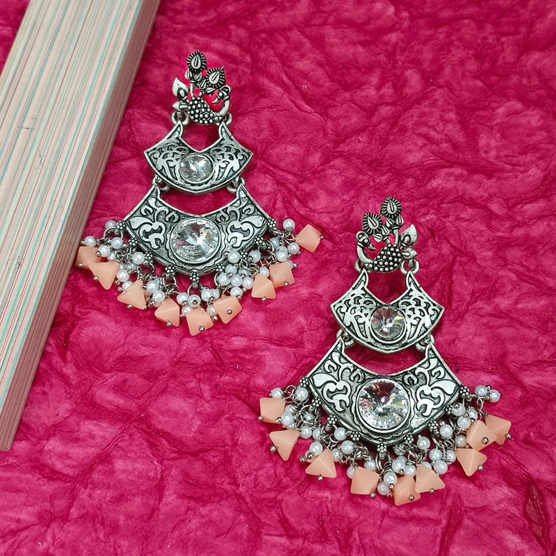 Bhavi Crystal Stone Silver Plated Dangler Earrings