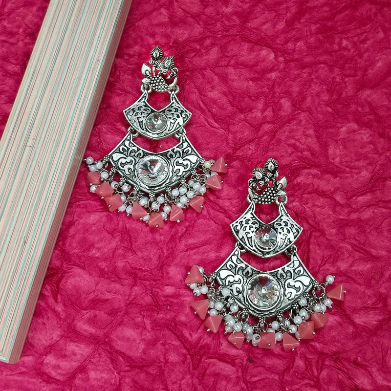 Bhavi Crystal Stone Silver Plated Dangler Earrings