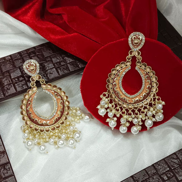Bhavi Austrian Stone Gold Plated Dangler Earrings