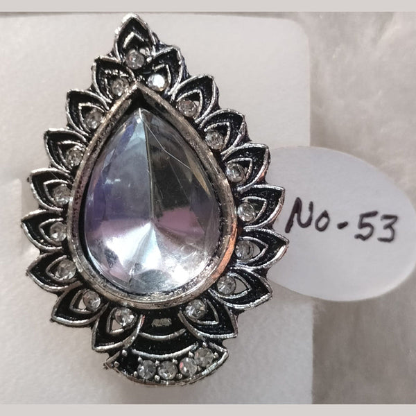 Khushboo Jewellers Oxidised Plated Crystal Stone Ring