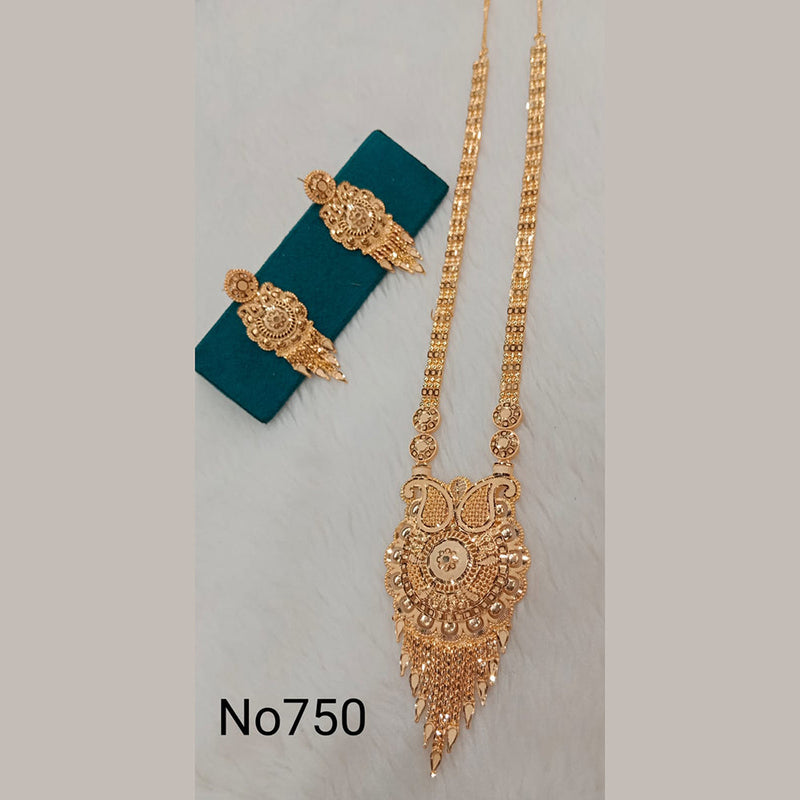 Sunrise Gold Forming Gold Long Necklace Set