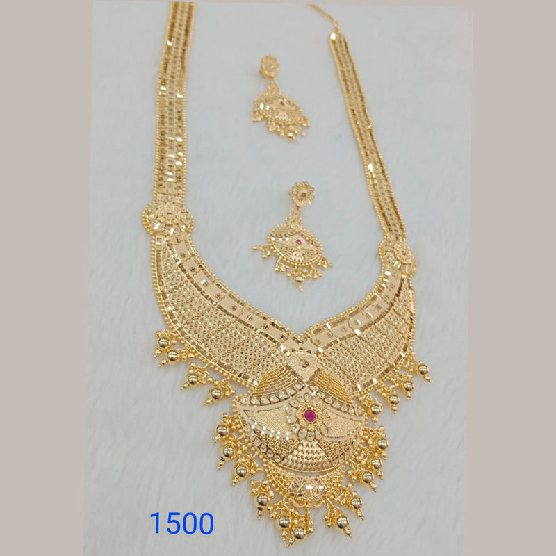 Sunrise Gold Forming Gold Long Necklace Set