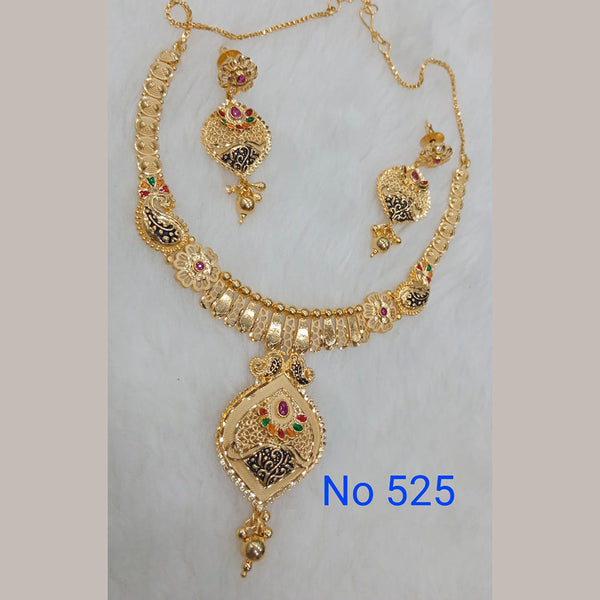 Sunrise Gold Forming Gold Long Necklace Set