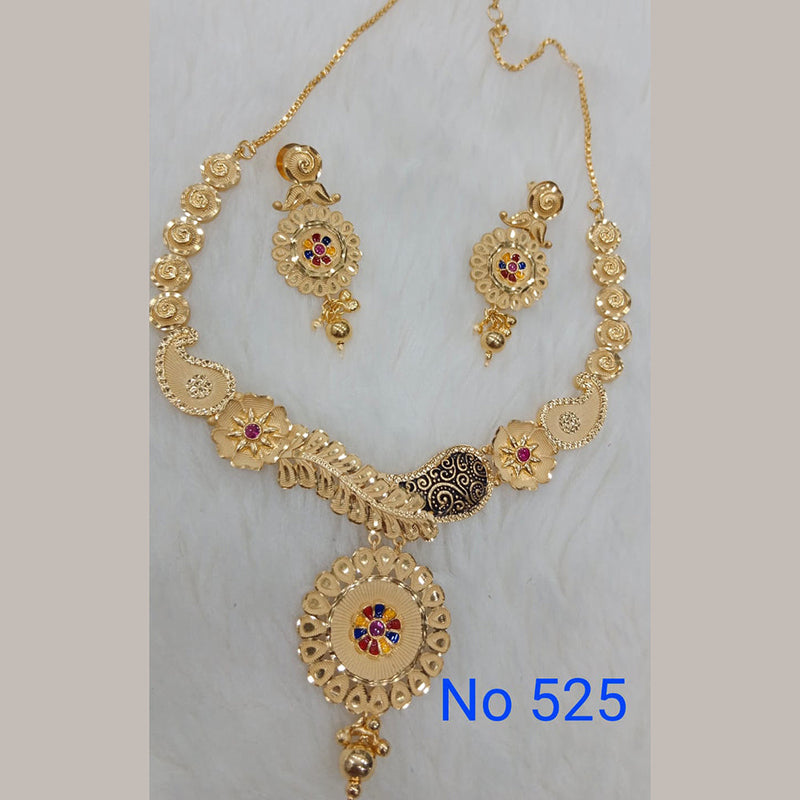 Sunrise Gold Forming Gold Long Necklace Set