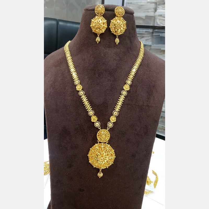 Sunrise Gold Forming Gold Long Necklace Set