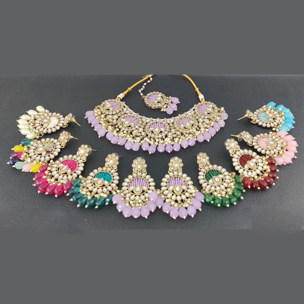 Rani Sati Jewels Gold Plated Kundan Necklace Set