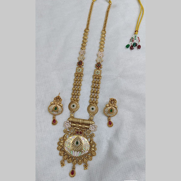 Rani Sati Jewels Gold Plated Pota Long Necklace Set