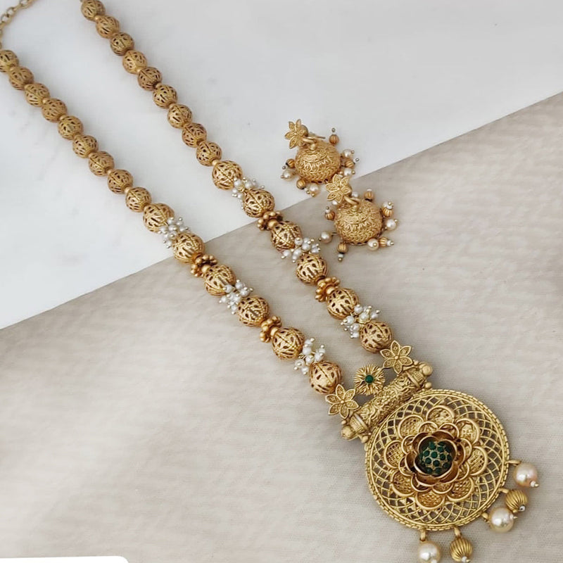Rani Sati Jewels Gold Plated Pota Long Necklace Set