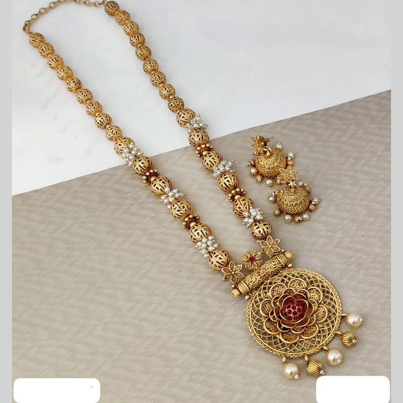 Rani Sati Jewels Gold Plated Pota Long Necklace Set