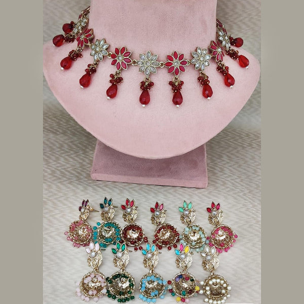 Rani Sati Jewels Gold Plated Crystal Necklace Set