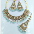 Rani Sati Jewels Gold Plated Reverse AD Necklace Set