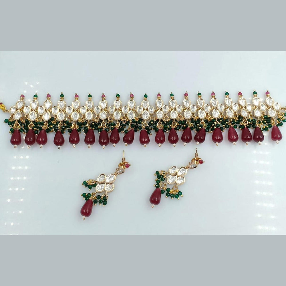 Rani Sati Jewels Gold Plated Kundan Choker Necklace Set