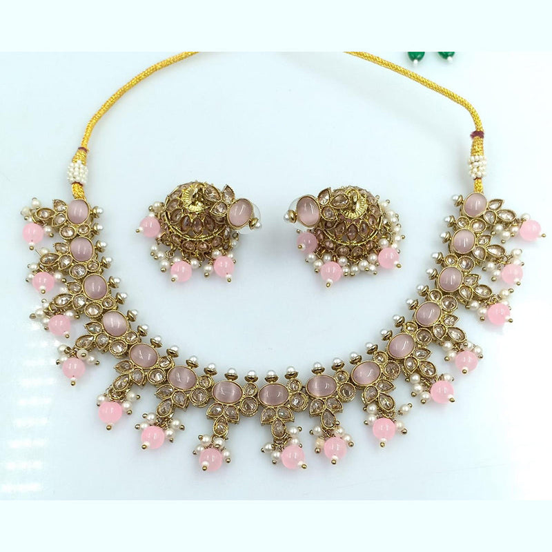 Rani Sati Jewels Gold Plated Crystal Stone Necklace Set