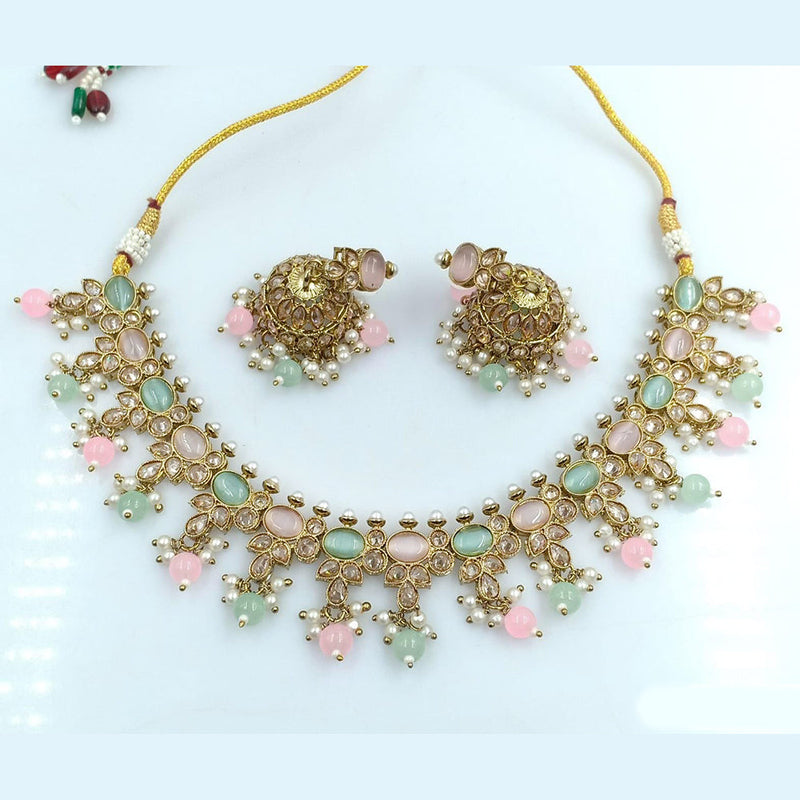 Rani Sati Jewels Gold Plated Crystal Stone Necklace Set