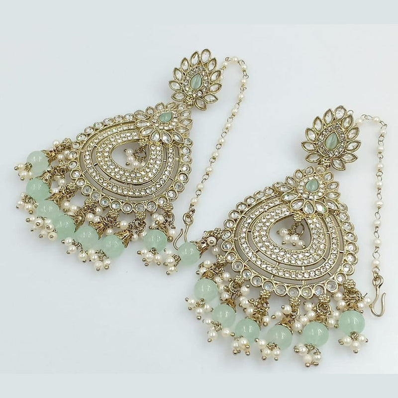 Rani Sati Jewels Gold Plated Crystal Stone Dangler Earrings