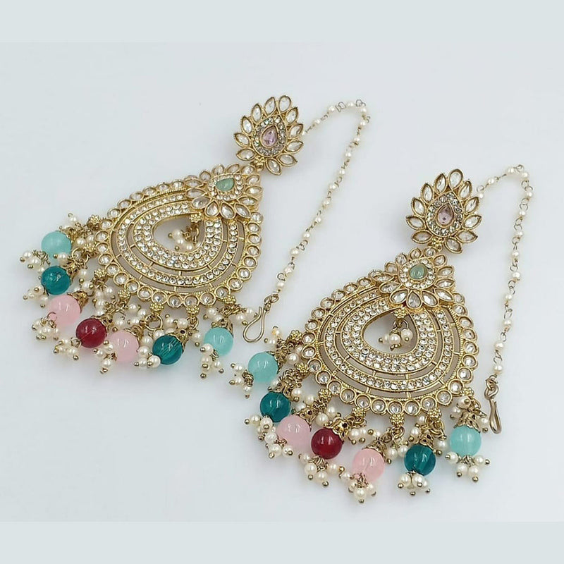 Rani Sati Jewels Gold Plated Crystal Stone Dangler Earrings