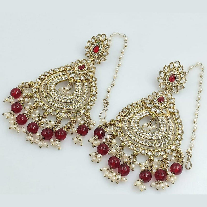 Rani Sati Jewels Gold Plated Crystal Stone Dangler Earrings