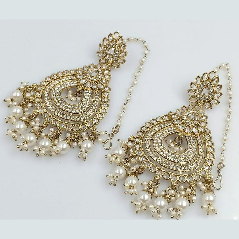 Rani Sati Jewels Gold Plated Crystal Stone Dangler Earrings