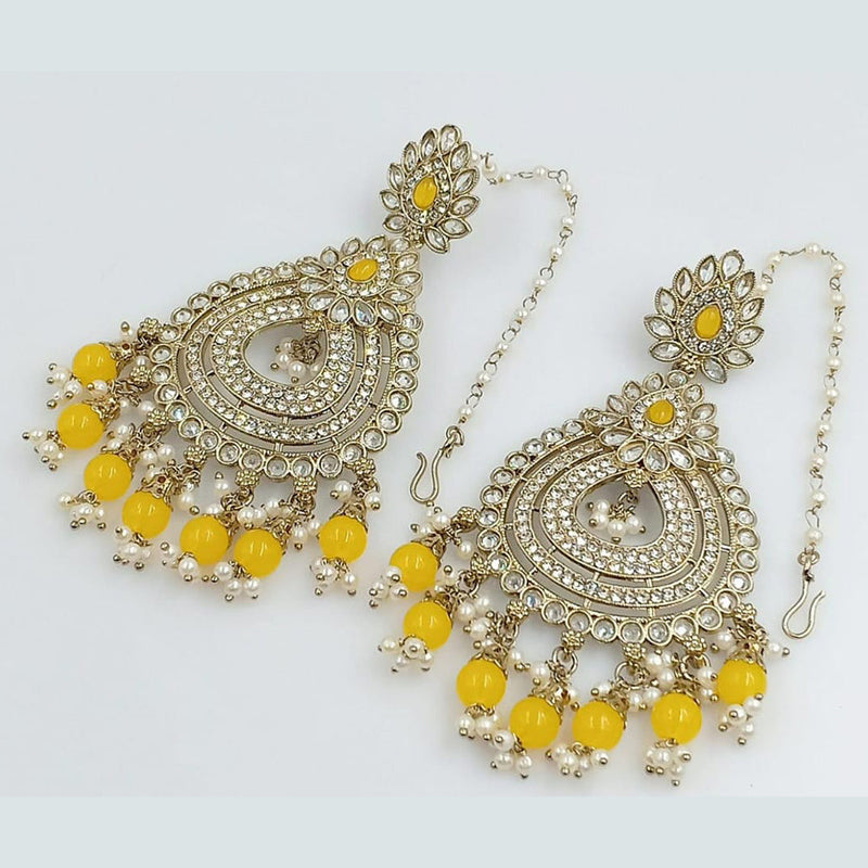 Rani Sati Jewels Gold Plated Crystal Stone Dangler Earrings