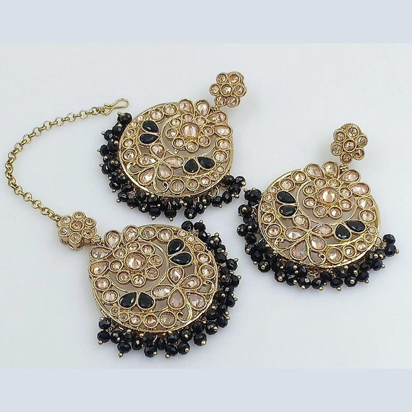 Rani Sati Jewels Crystal Stone Dangler Earring With Mangtikka