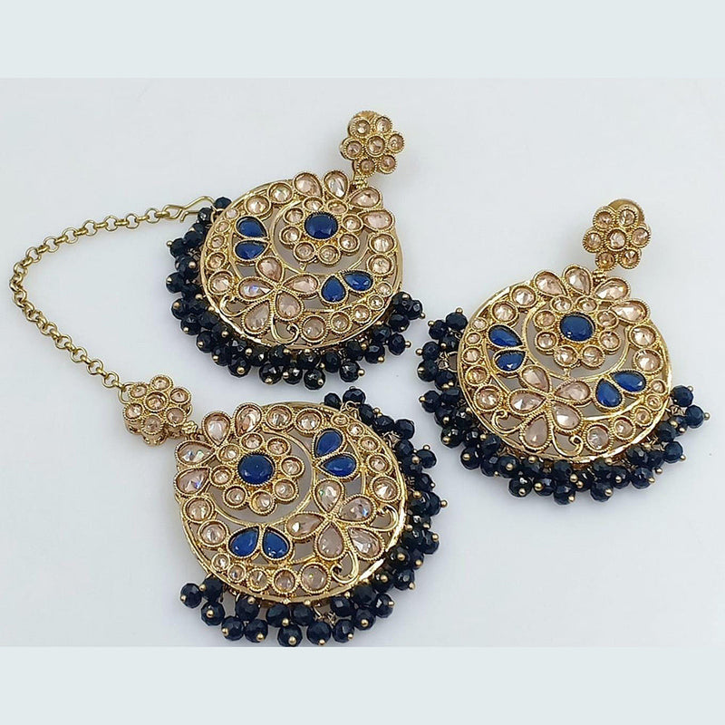 Rani Sati Jewels Crystal Stone Dangler Earring With Mangtikka