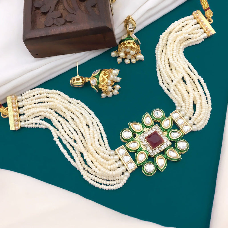 Shree Jai Sai Art Pearls and Beads Necklace Set