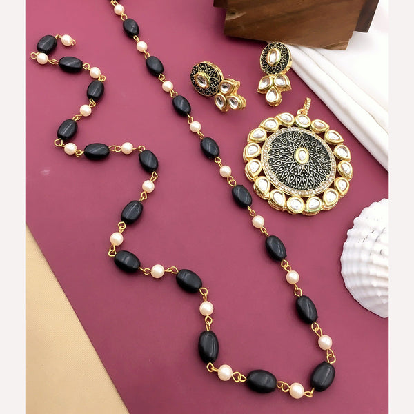 Shree Jai Sai Art Kundan and Beads Long Necklace Set
